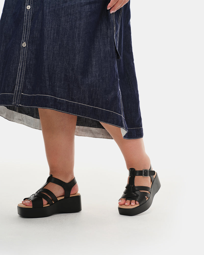 Willow T-Strap Wedge Sandals