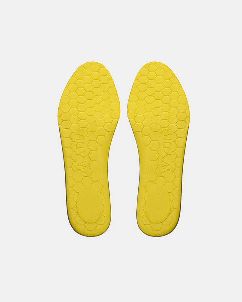 Tan insoles with Yellow sole for wide shoes