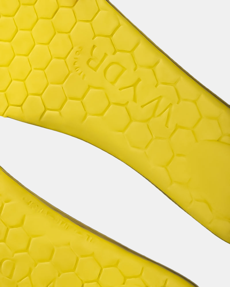 Tan insoles with Yellow sole