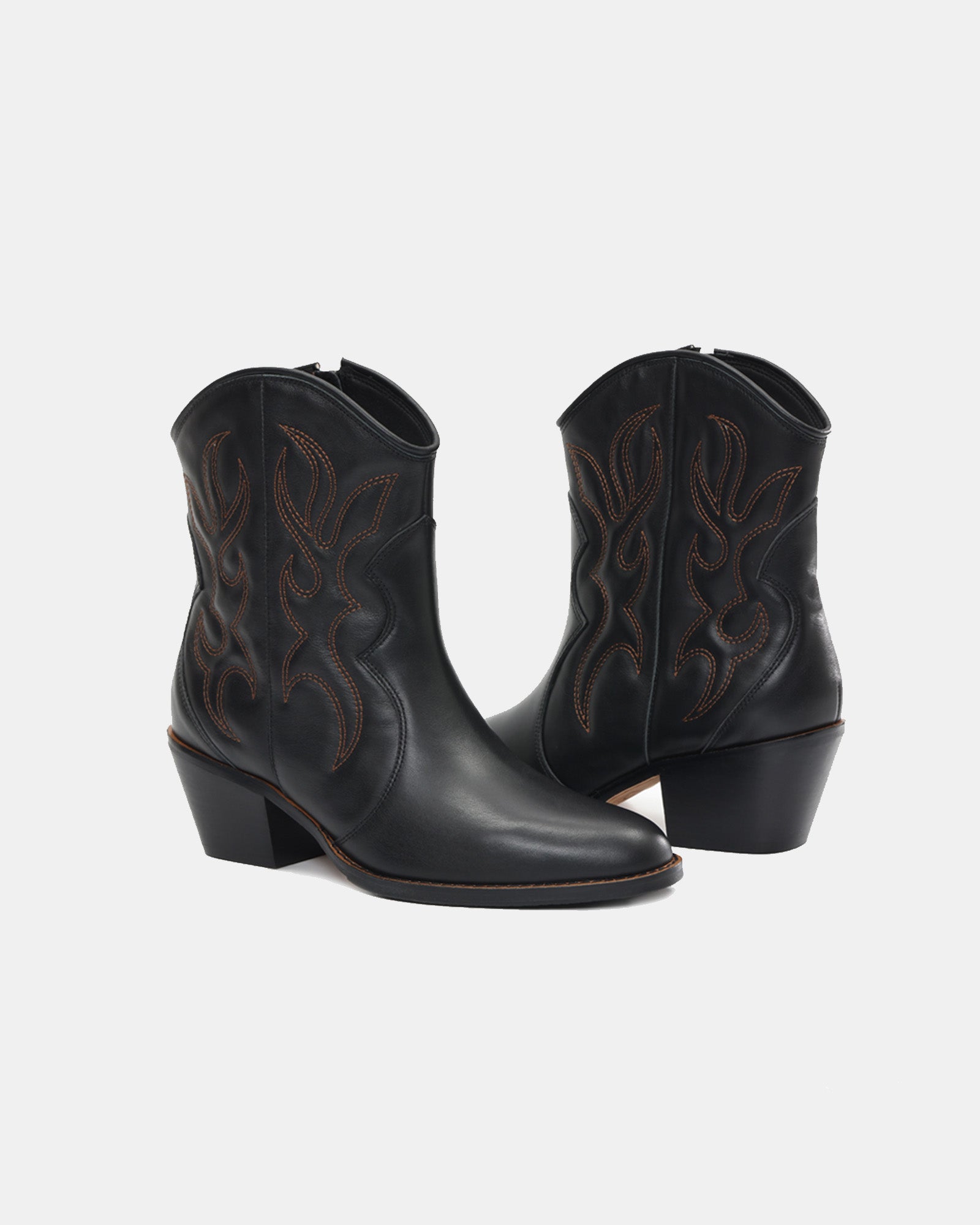 Jolene Embroidered Western Leather Ankle Boots