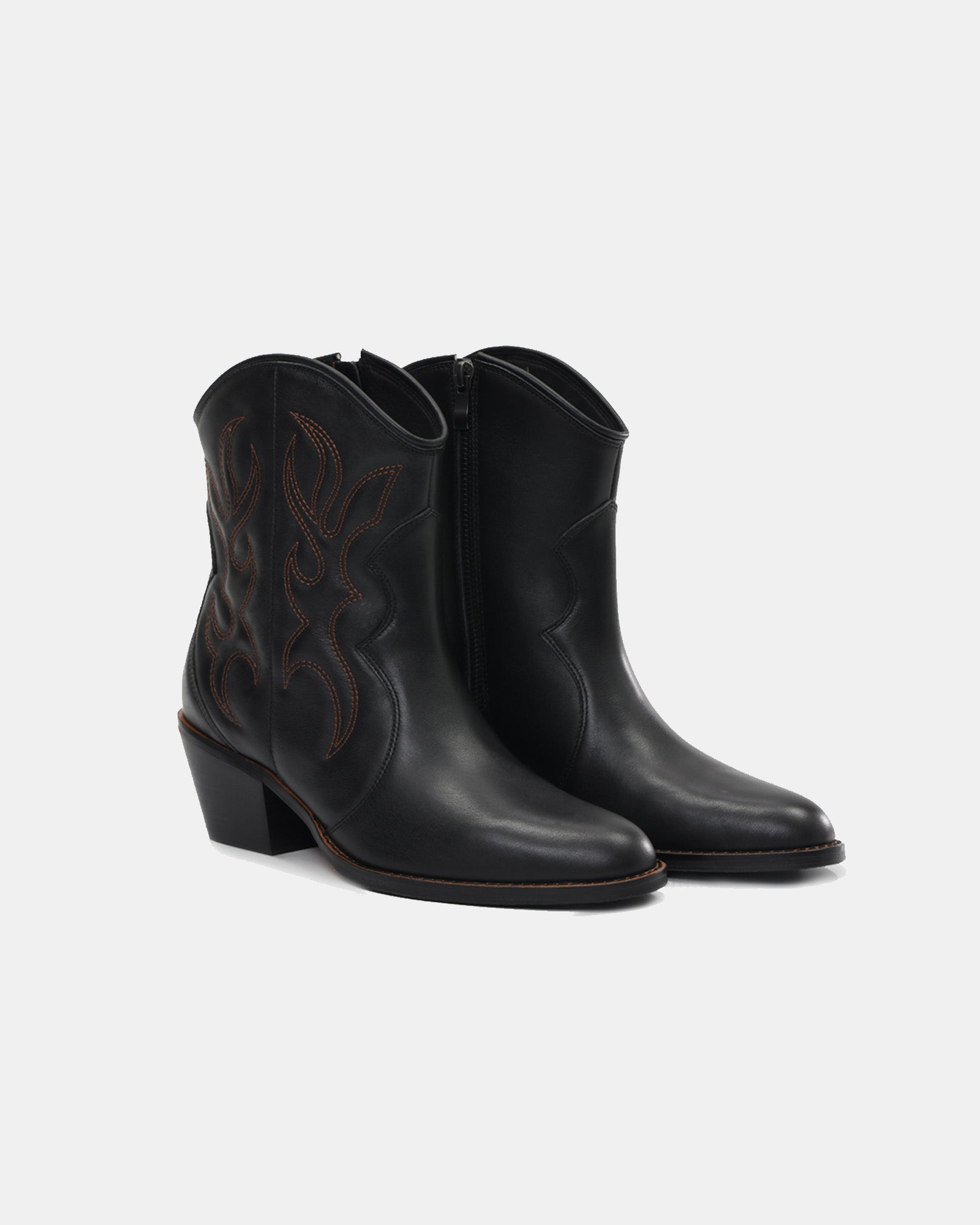 Jolene Embroidered Western Leather Ankle Boots