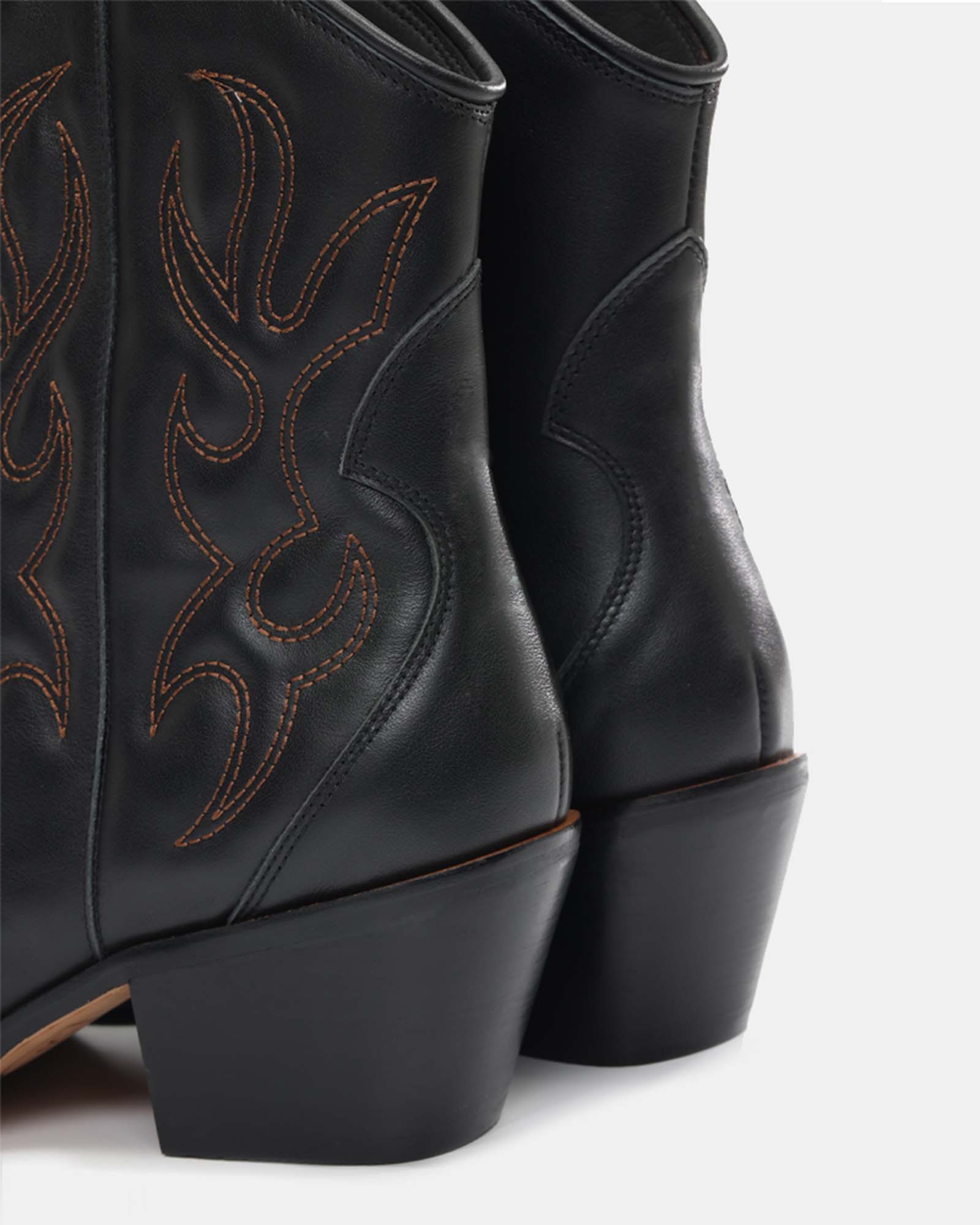 Jolene Embroidered Western Leather Ankle Boots