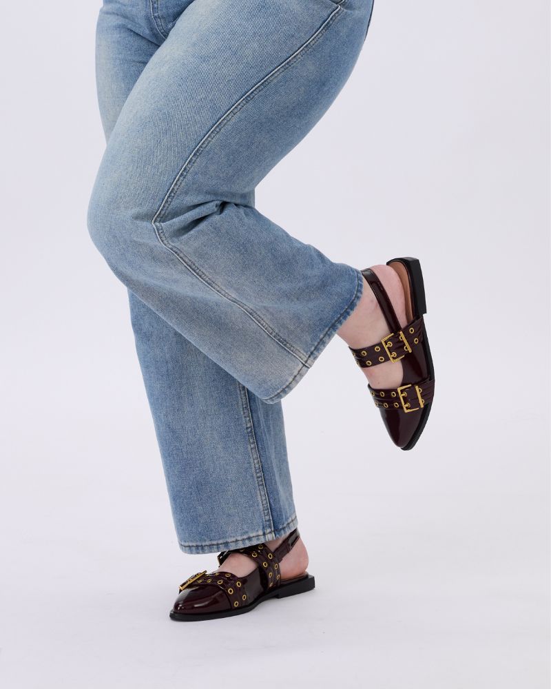 Blondie Pointy Toe Flat Slingback Mary Jane