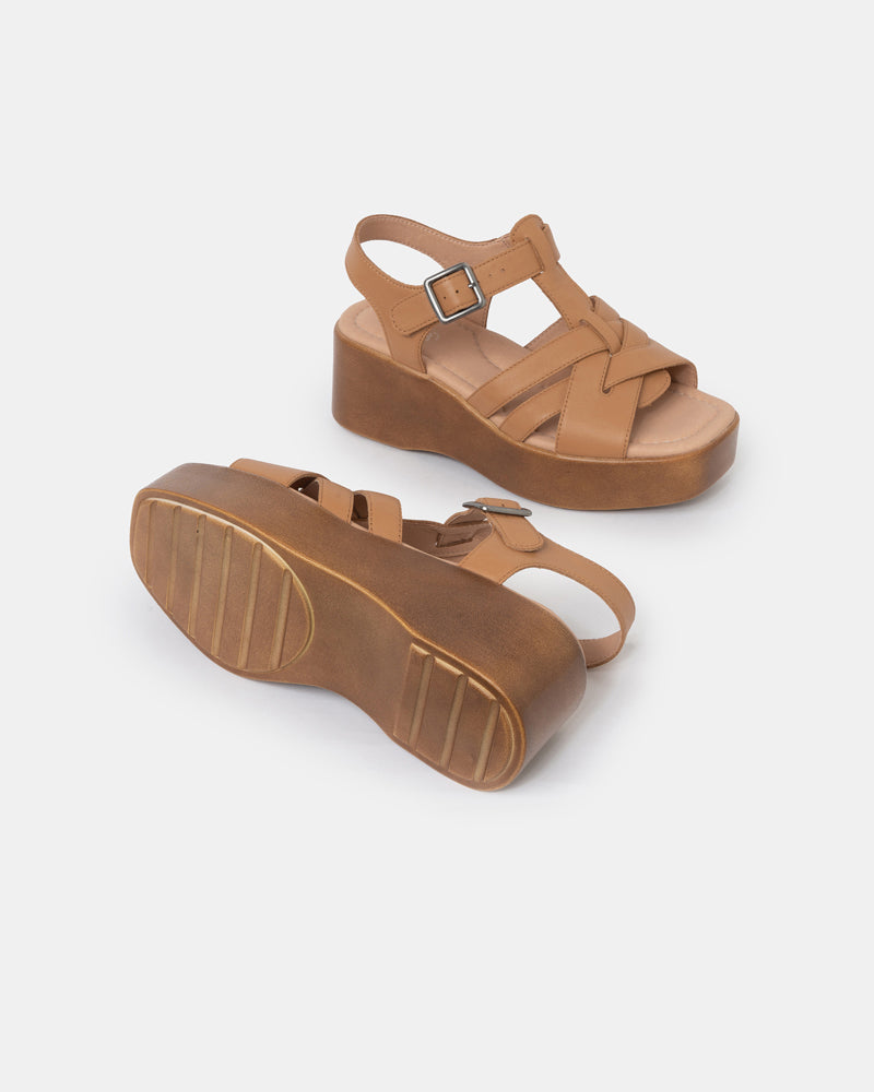 Willow T-Strap Wedge Sandals