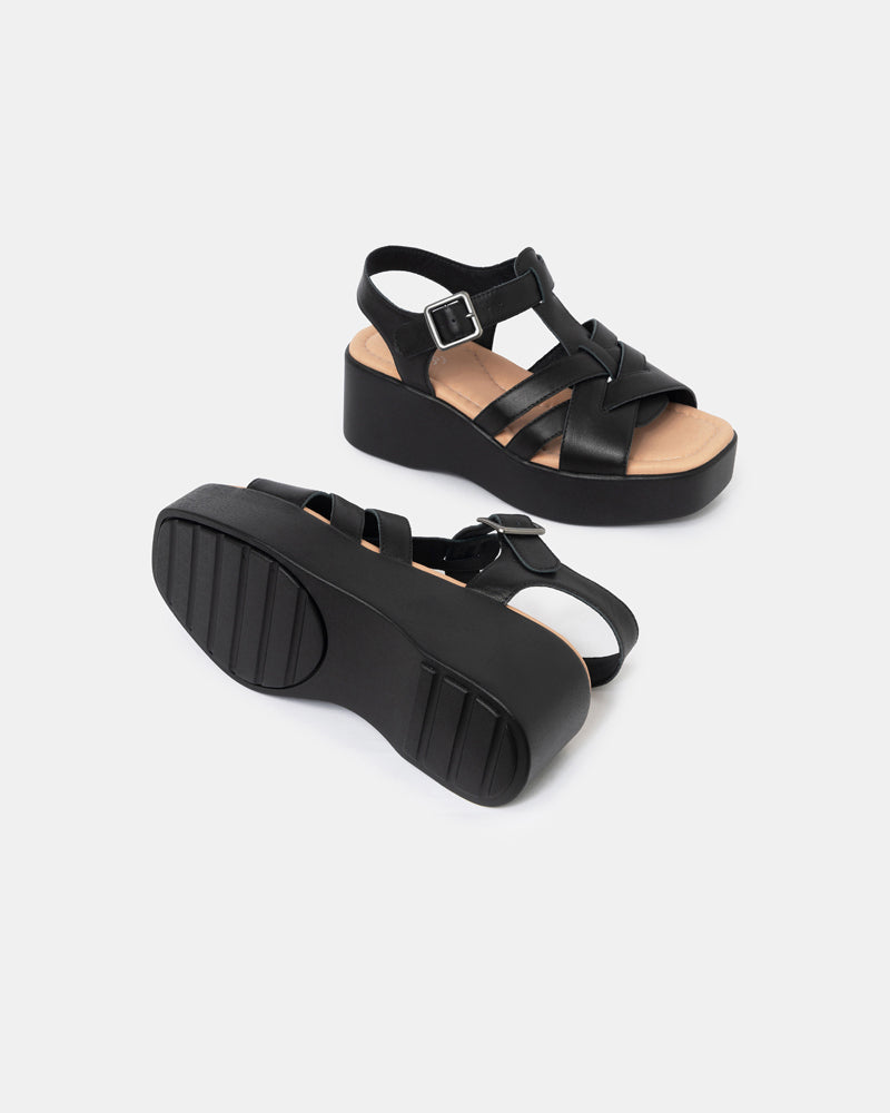 Willow T-Strap Wedge Sandals