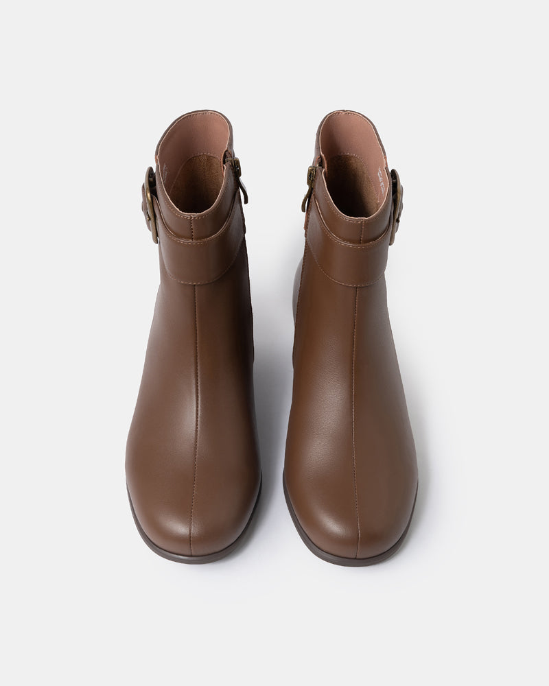 Zoe Mid Heel Buckle Bootie