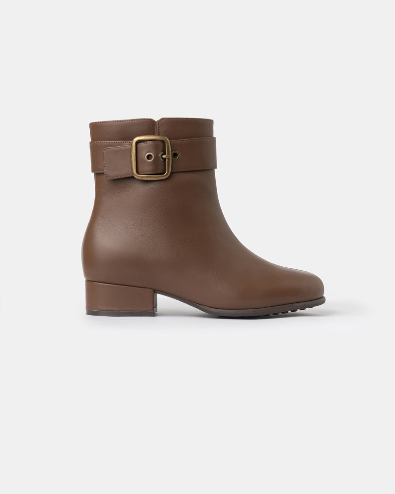 Zoe Mid Heel Buckle Bootie