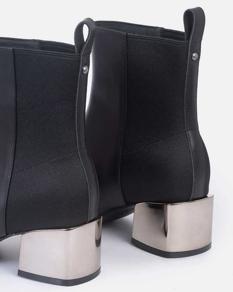 Jackie Half Stretch Silver Heel Bootie