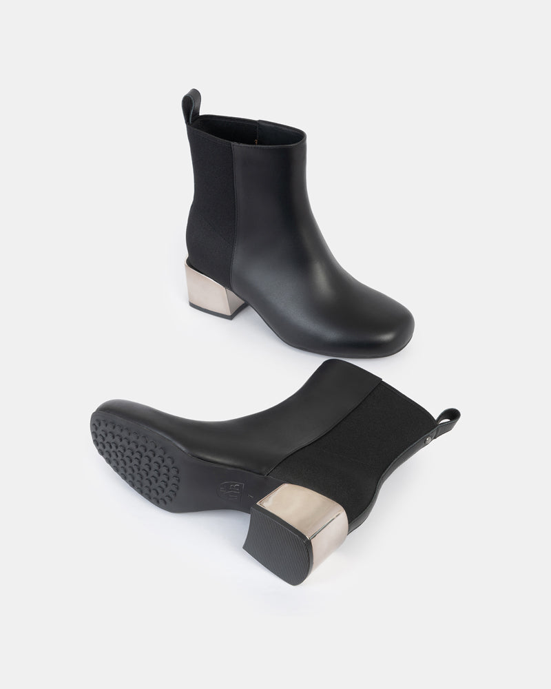 Jackie Half Stretch Silver Heel Bootie