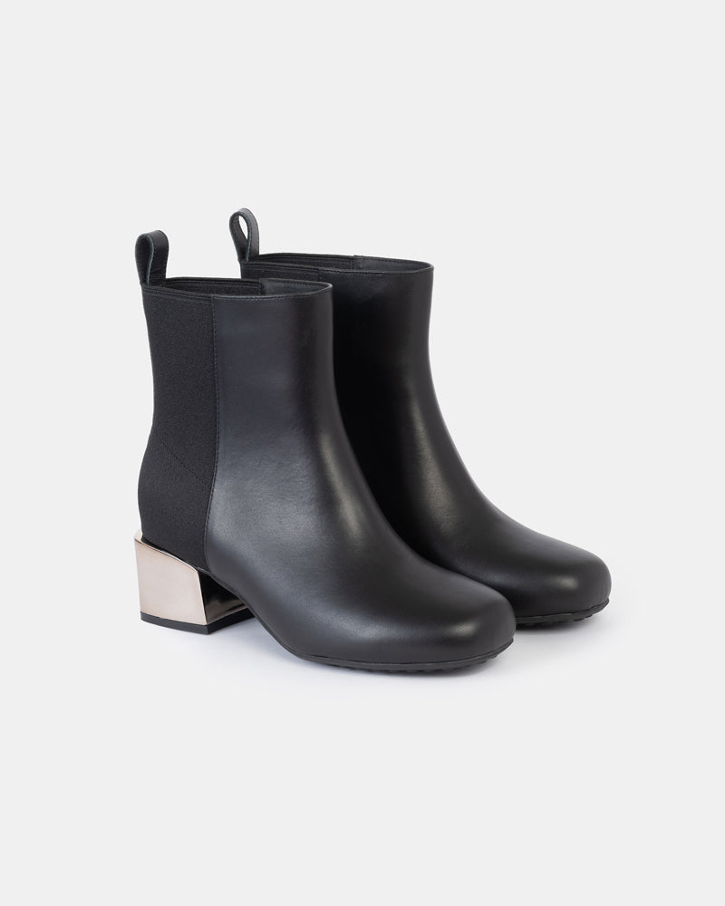 Jackie Half Stretch Silver Heel Bootie