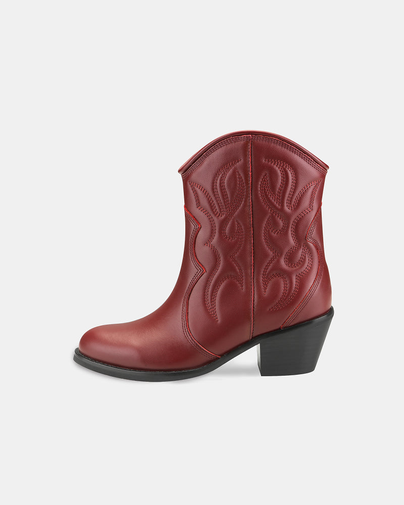 Jolene Embroidered Western Leather Ankle Boots