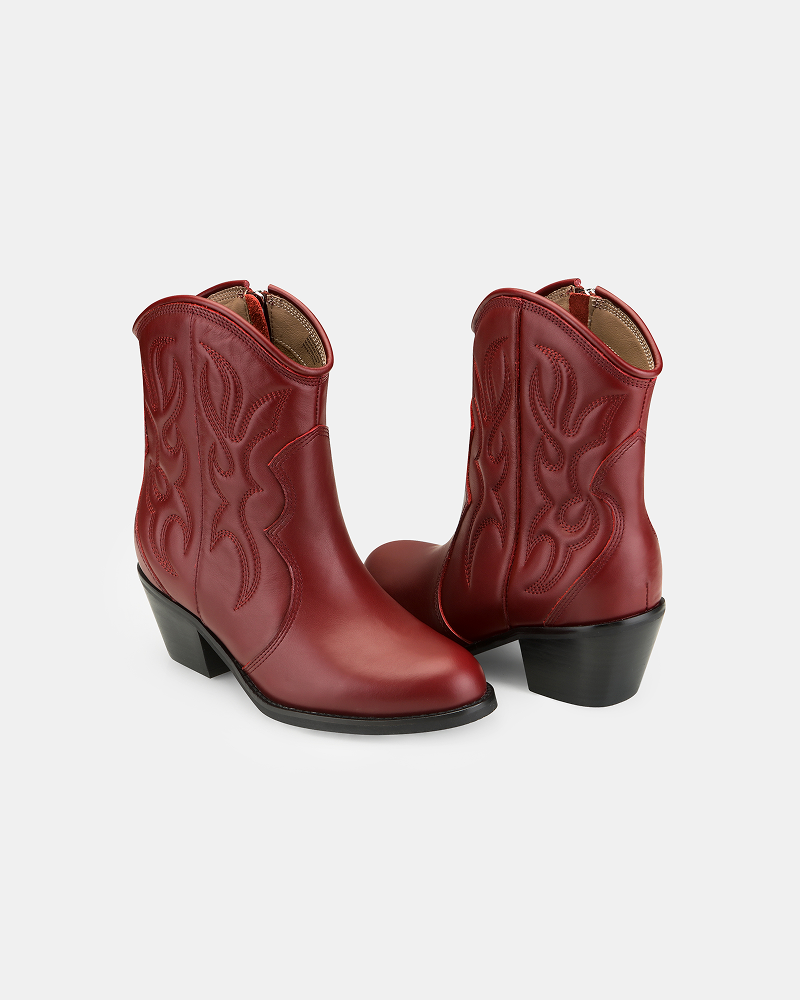 Jolene Embroidered Western Leather Ankle Boots