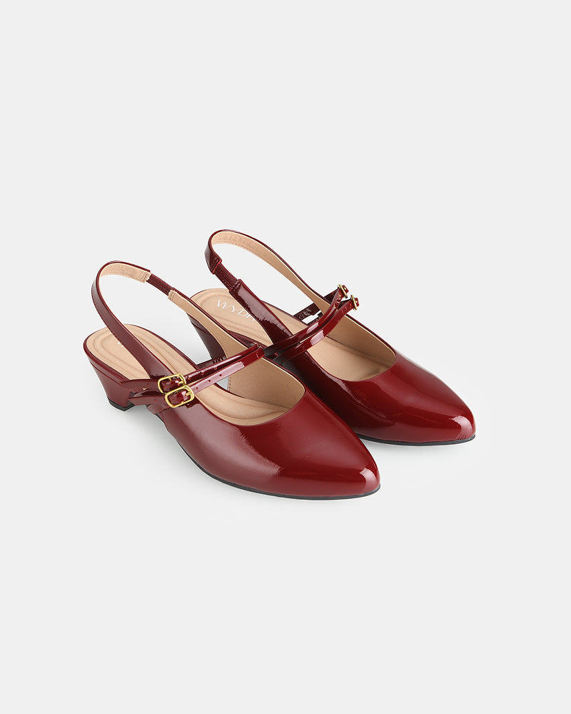 Aria Double Strap Pointy Toe Mary Jane