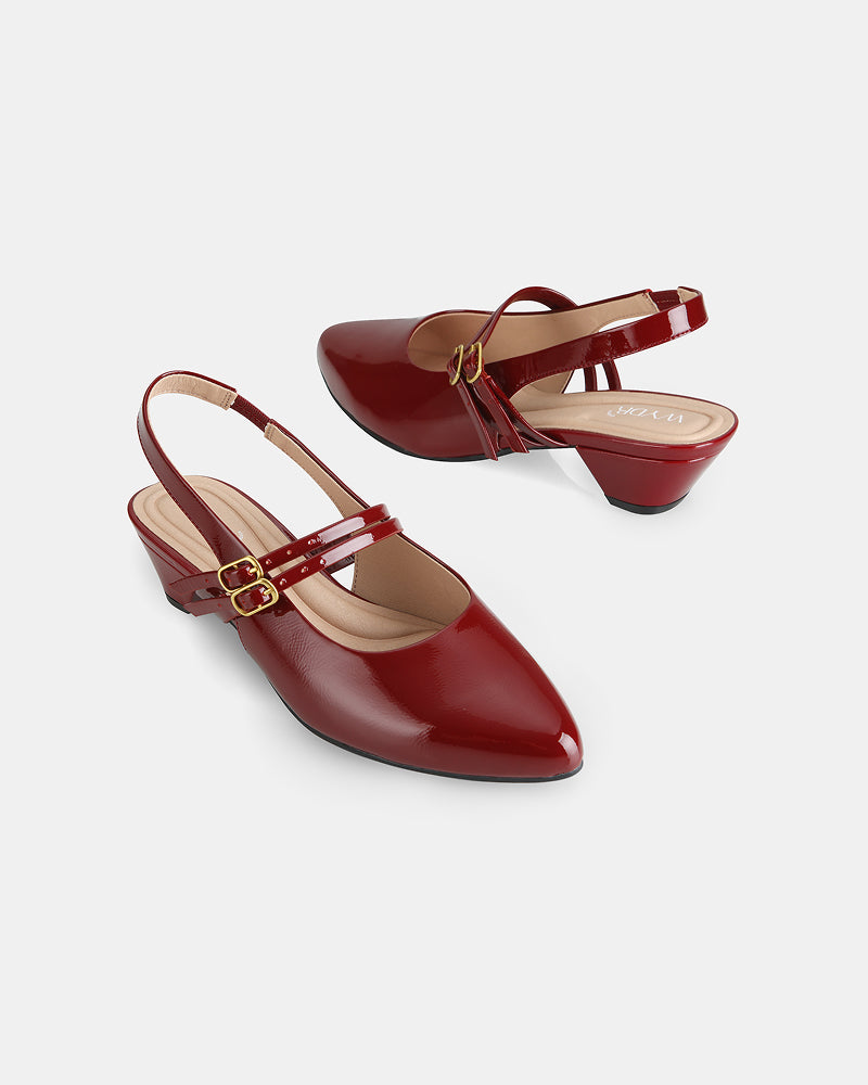 Aria Double Strap Pointy Toe Mary Jane
