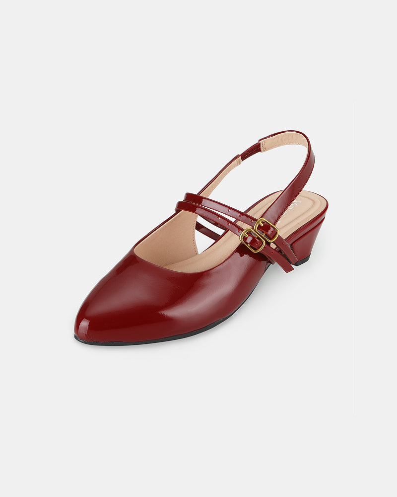 Aria Double Strap Pointy Toe Mary Jane