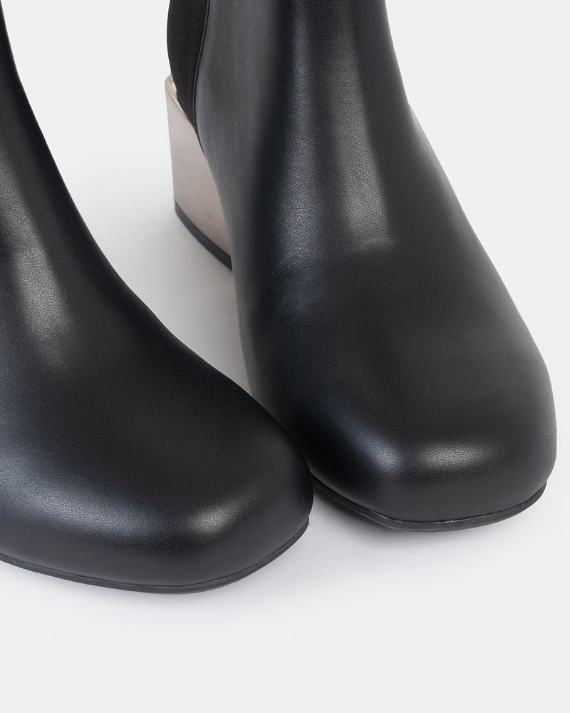 Jackie Half Stretch Silver Heel Bootie