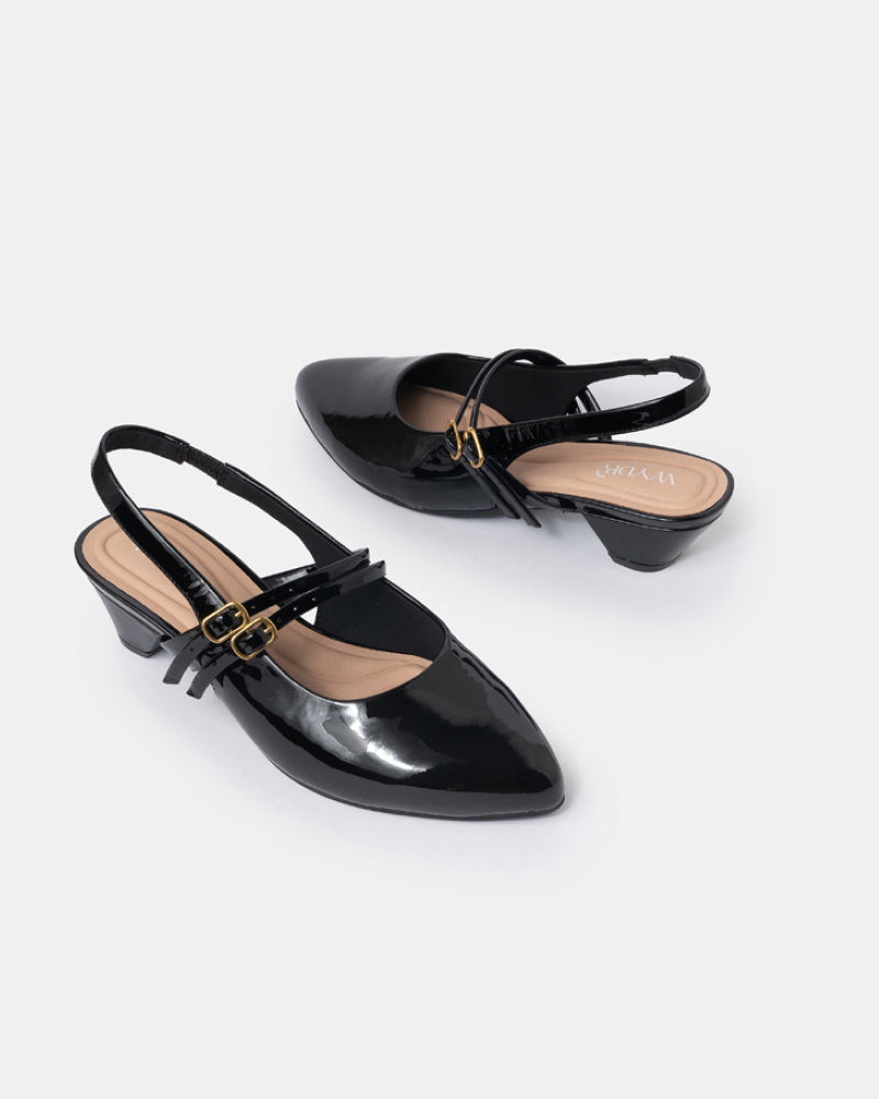 Aria Double Strap Pointy Toe Mary Jane