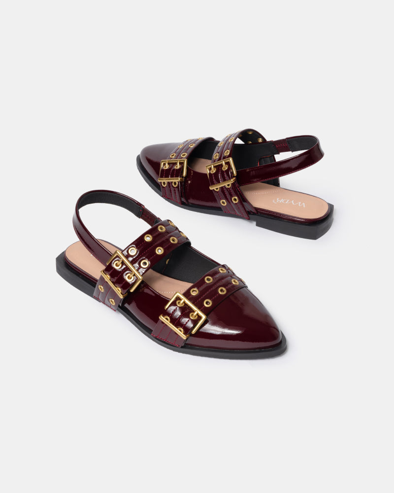 Blondie Pointy Toe Flat Slingback Mary Jane