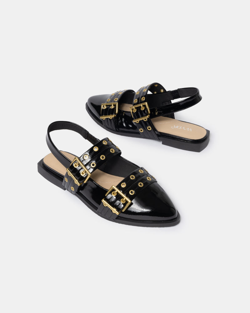 Blondie Pointy Toe Flat Slingback Mary Jane