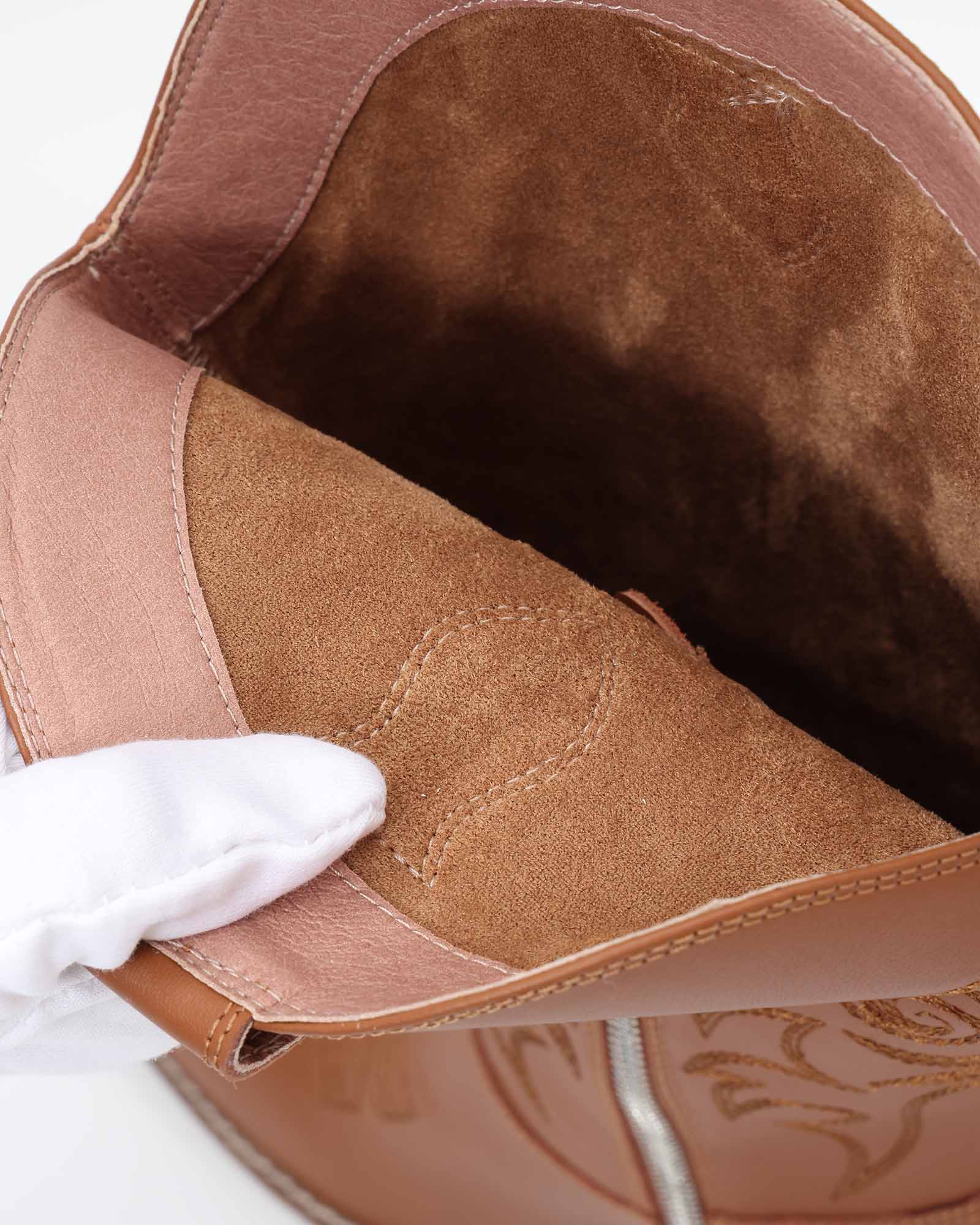 Dolly Western Embroidered Leather Mid-Calf Boots