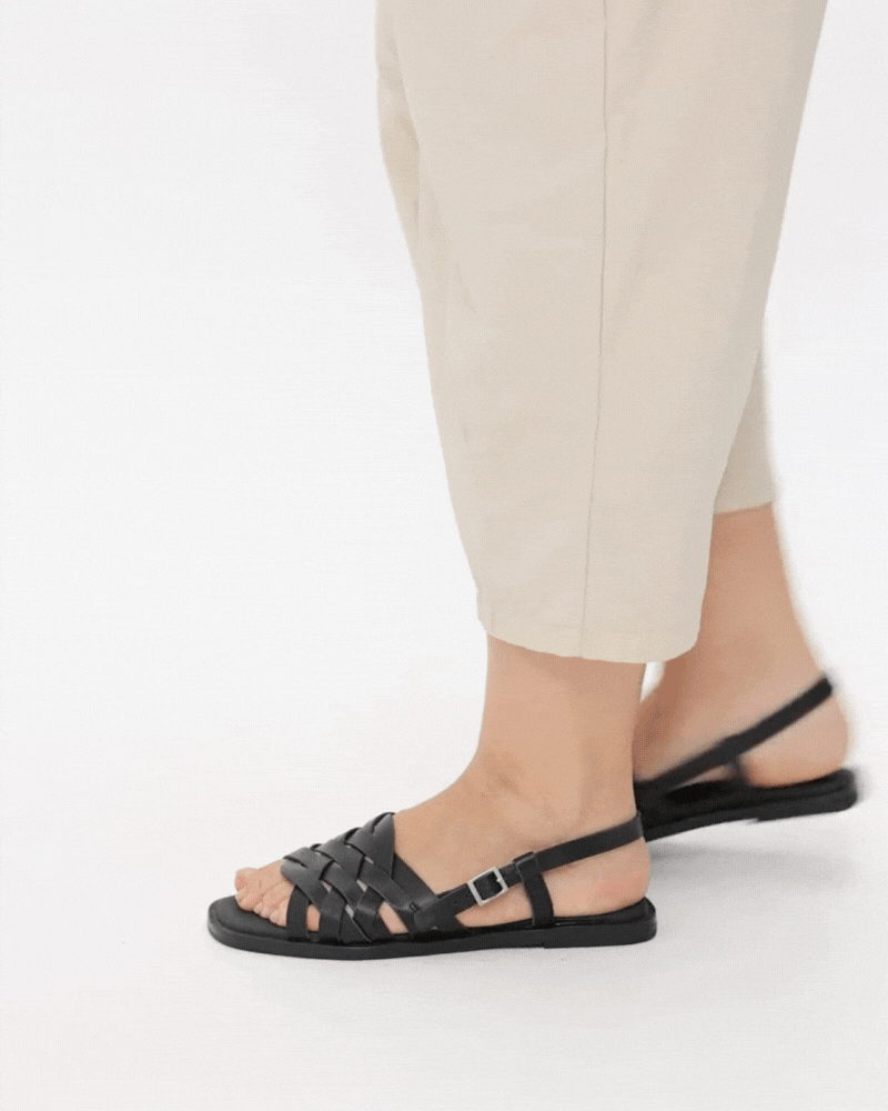 Santorini Woven Flat Sandals