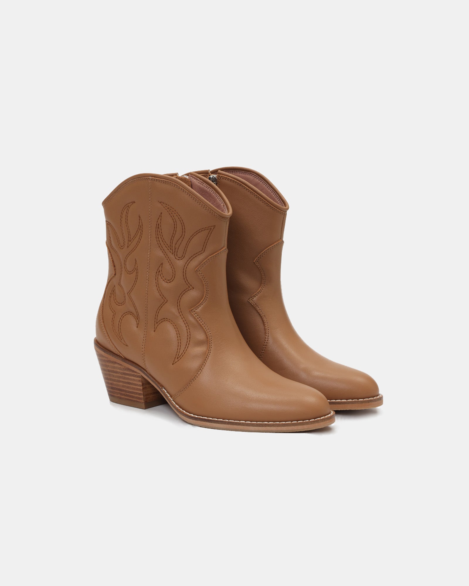 Jolene Embroidered Western Leather Ankle Boots