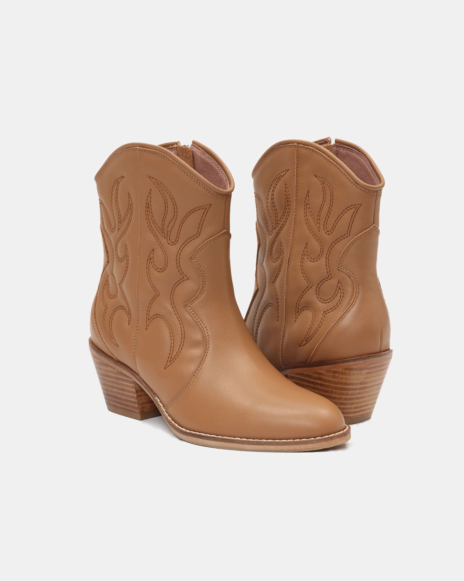 Jolene Embroidered Western Leather Ankle Boots