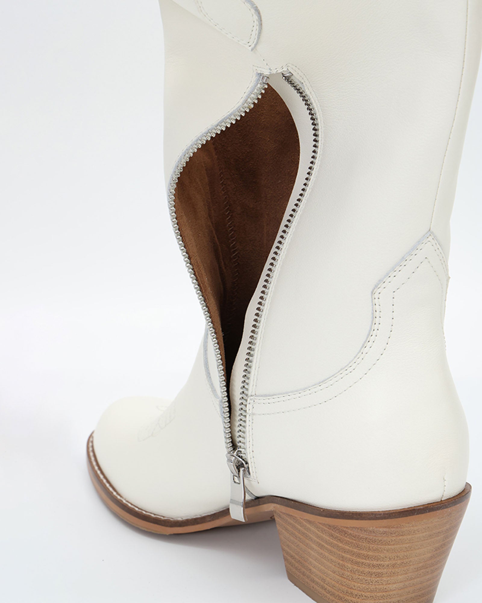 Carrie Western Leather Mid-Calf Boots