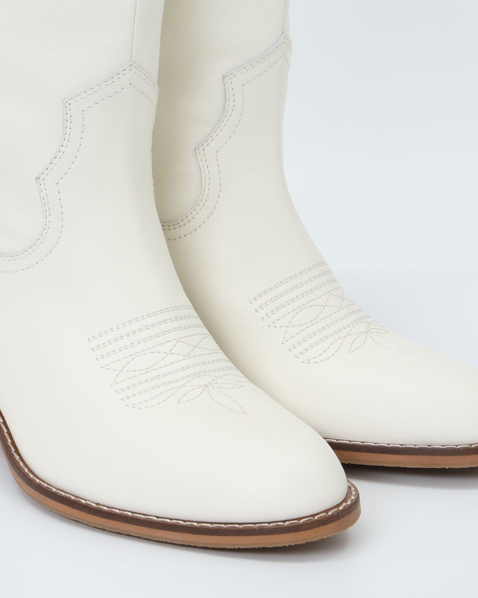 Carrie Western Leather Mid-Calf Boots