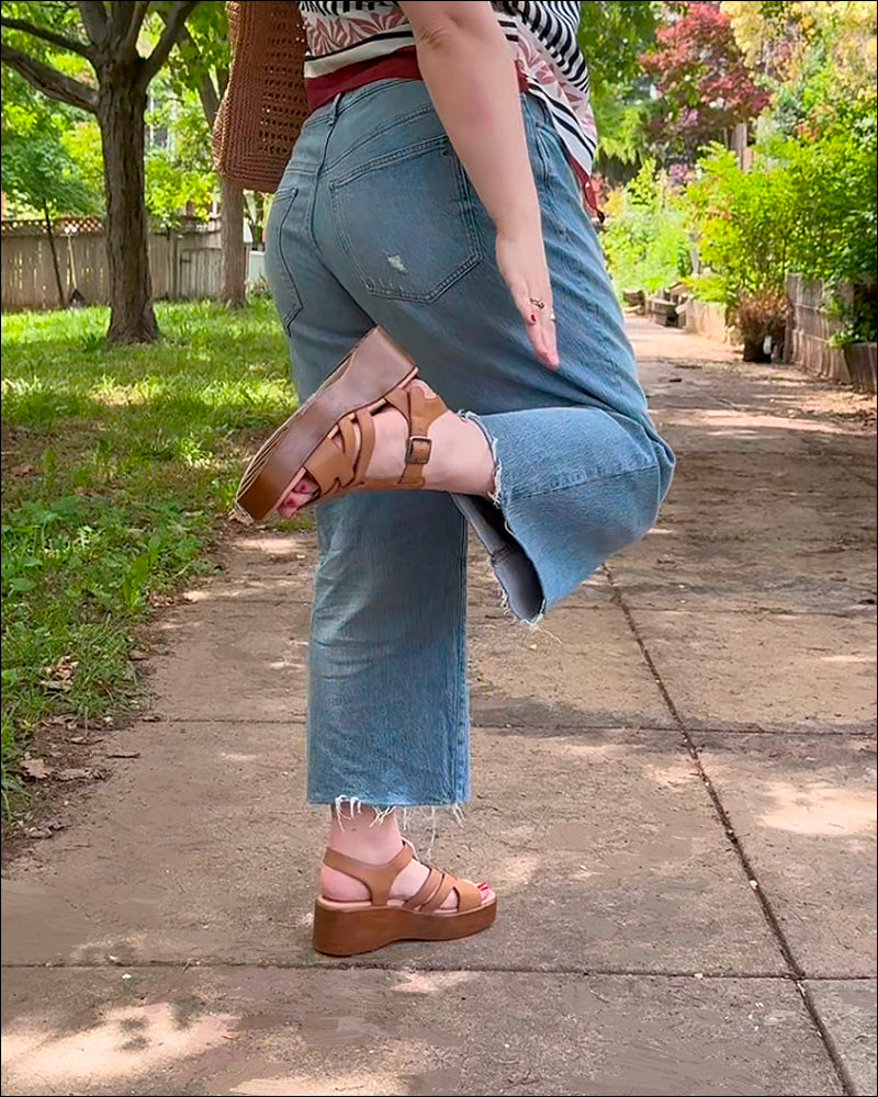 Willow T-Strap Wedge Sandals