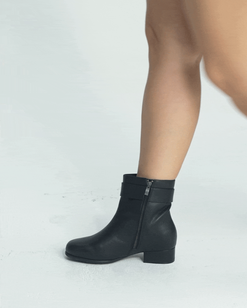 Zoe Mid Heel Buckle Bootie