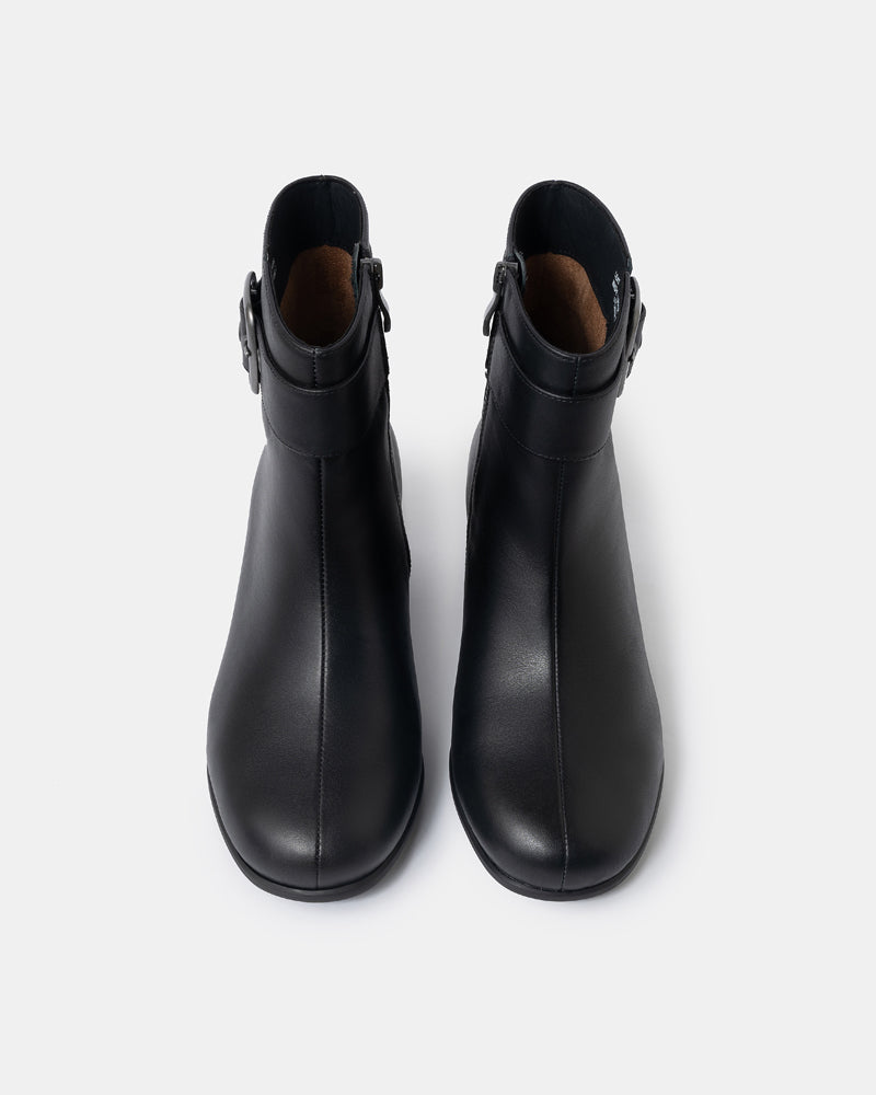 Zoe Mid Heel Buckle Bootie