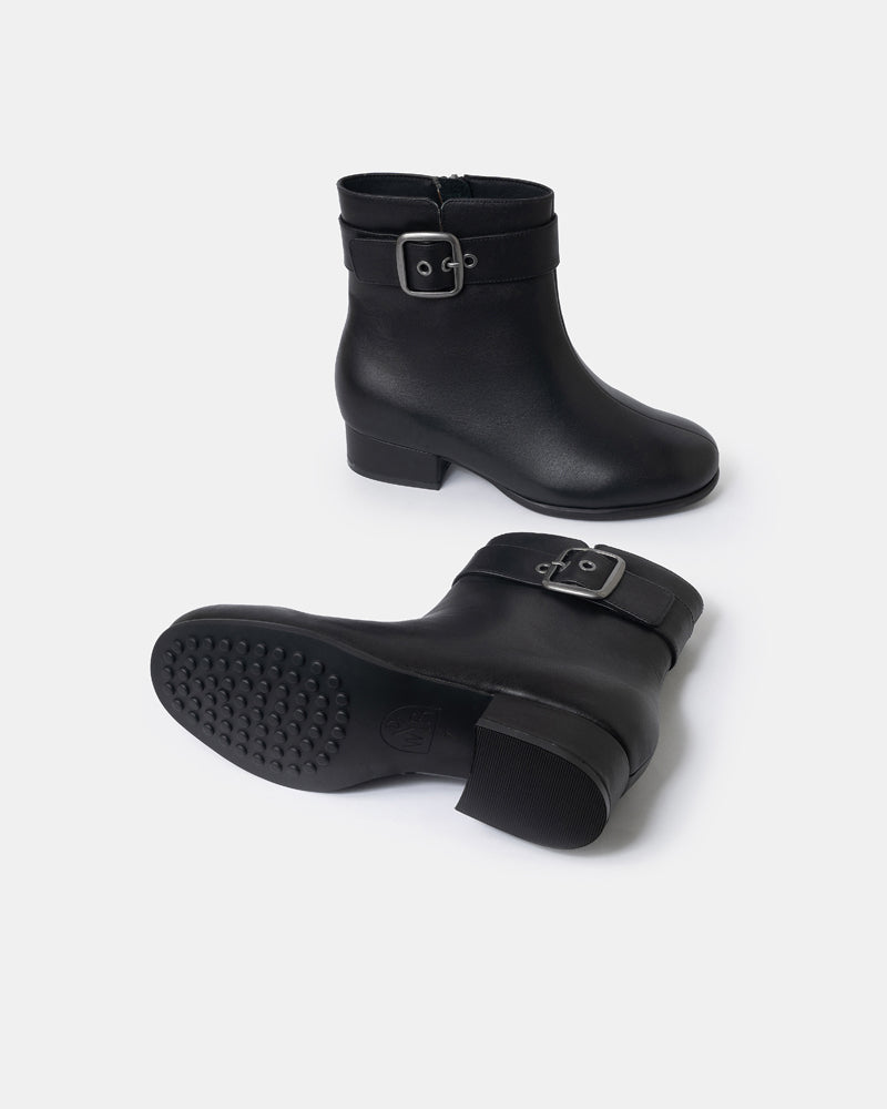 Zoe Mid Heel Buckle Bootie