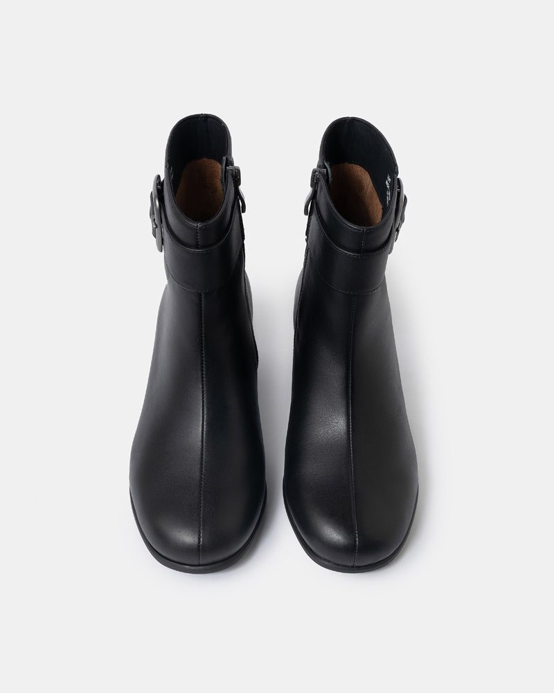 Zoe Mid Heel Buckle Bootie