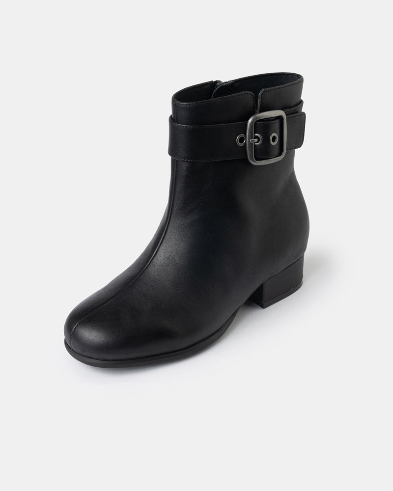 Zoe Mid Heel Buckle Bootie