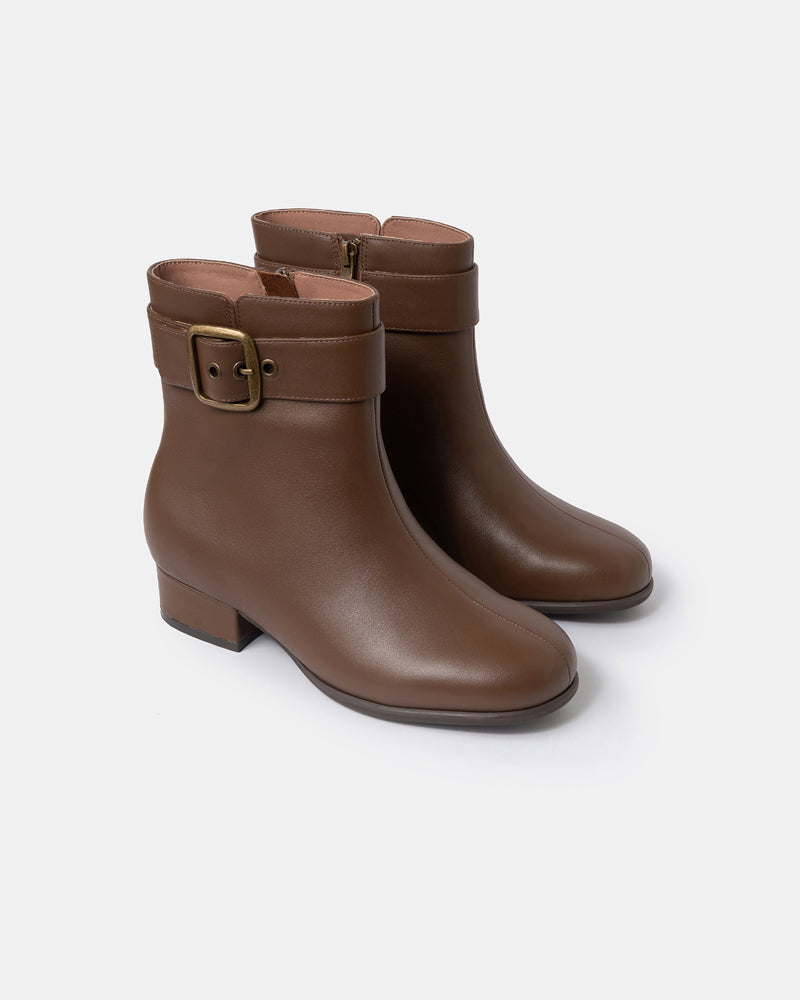 Zoe Mid Heel Buckle Bootie