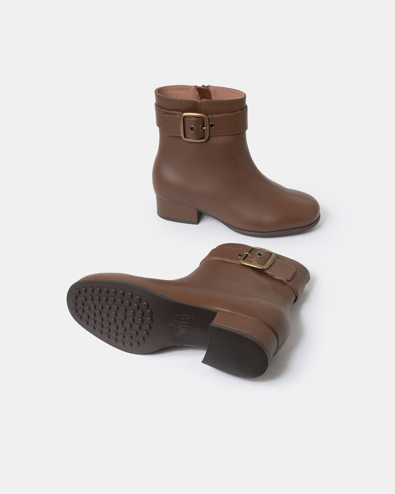 Zoe Mid Heel Buckle Bootie