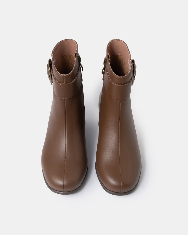 Zoe Mid Heel Buckle Bootie