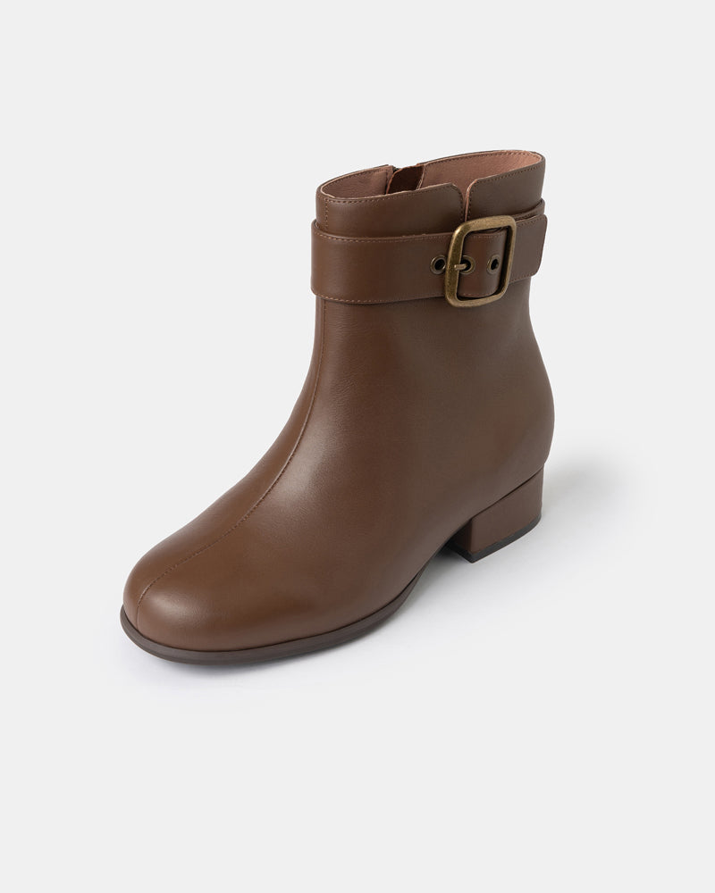 Zoe Mid Heel Buckle Bootie