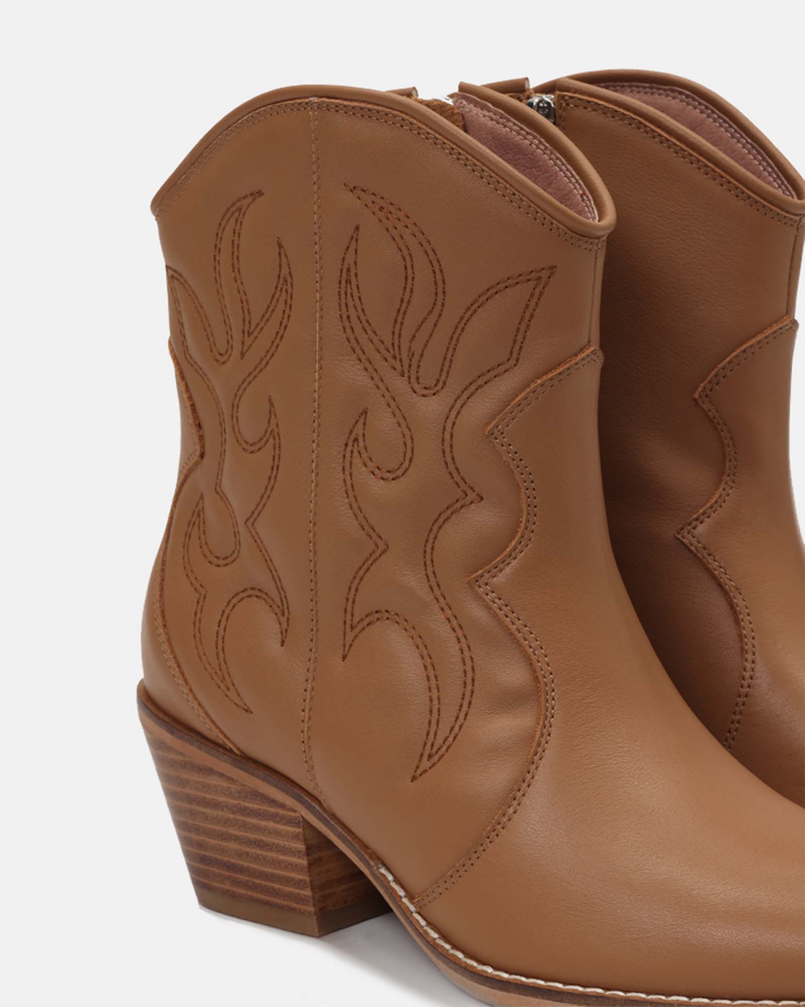 Jolene Embroidered Western Leather Ankle Boots